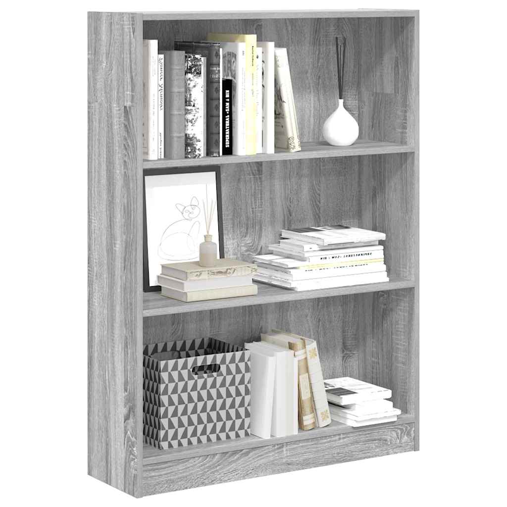 Bookcase Grey Sonoma 80x24x109 cm Engineered Wood